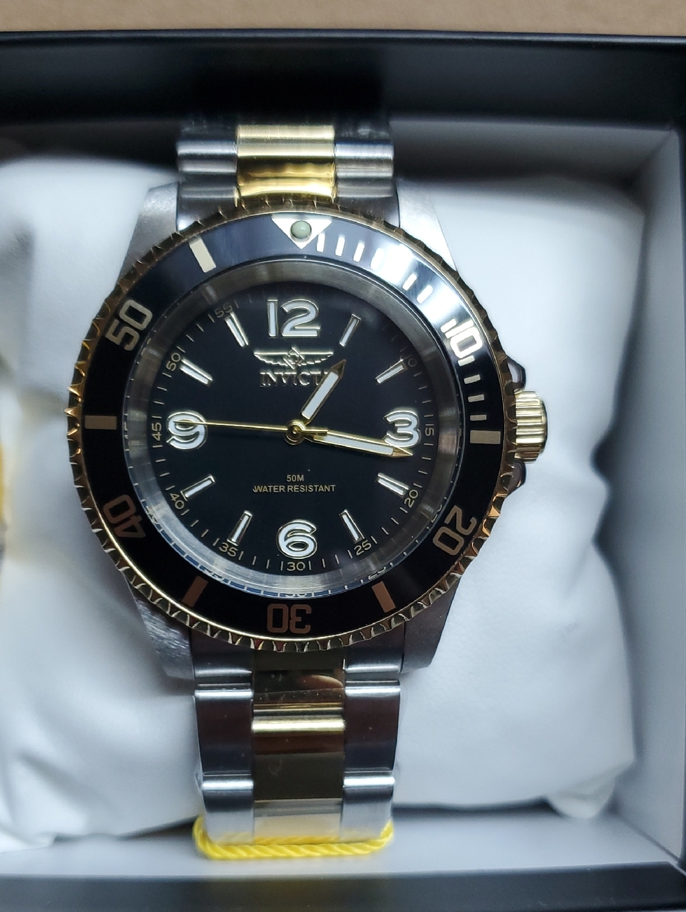 Invicta Two-Tone Black and Gold Stainless Steel Dive Watch